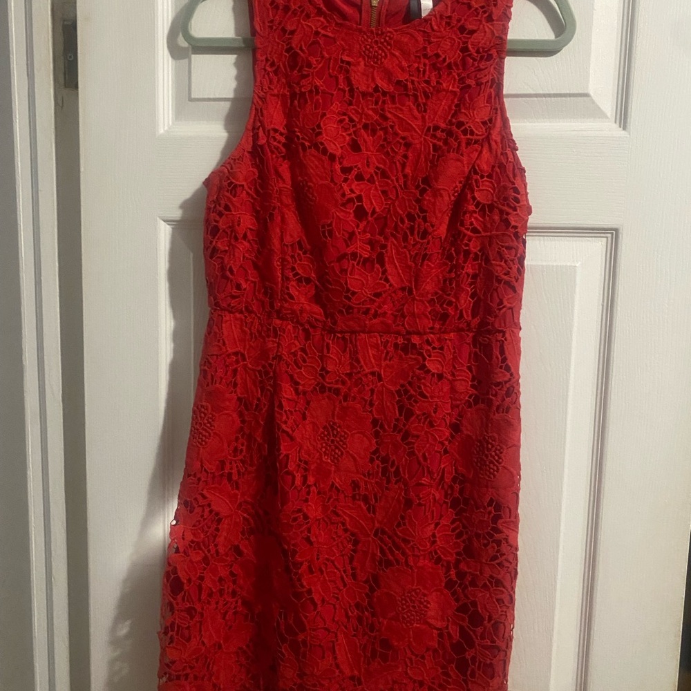 Kensie Red Floral Lace Mini Dress